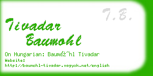 tivadar baumohl business card